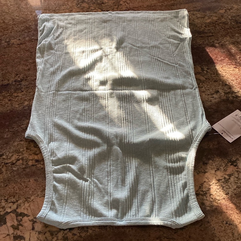 JOCKEY (XL) Stretch Knit Rib Tank, Color 448 Crystal Blue & White Ice blend, NWT - Picture 3 of 8